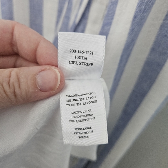 Rails Frida Ciel Stripe Print Tiered Midi Dress Size XL - Picture 9 of 10